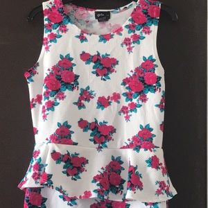 Floral dress with red roses